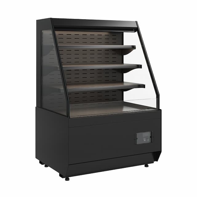 Витрина холодильная Carboma CUBE 2 KC70 VM 0,9-2 STANDARD открытая, горка скошенная боковина (версия 2.0) (9005)