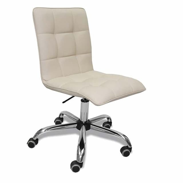 Кресло для персонала Мирэй Мишель хром (бежевый) пиастра, Velutto экокожа Oregon