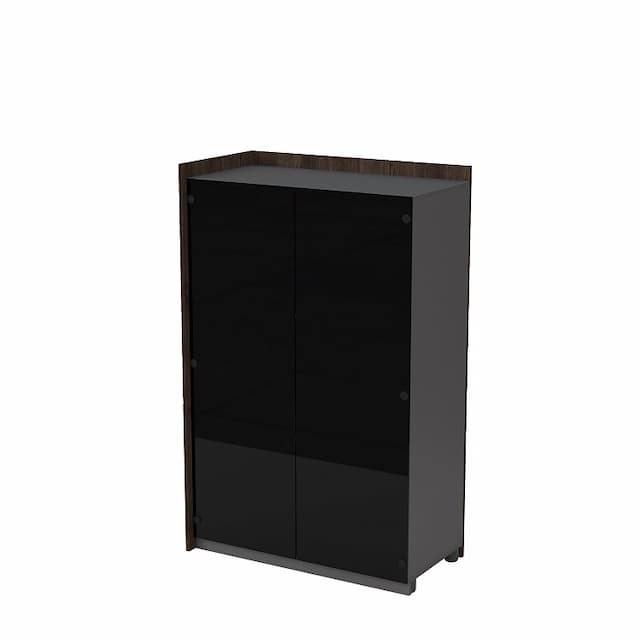 Модуль шкафа со стеклом начальный Алсав MAGNETIC 15ШДС-Н.149 (884х460х1400) брауни/graphit