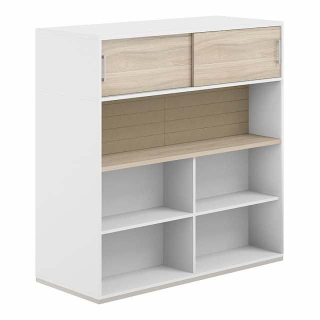 Стеллаж-комбо 1438 двухсторонний Norden Allegro AG.255.220.665.BG с антресолью и с экраном тканевым высоким